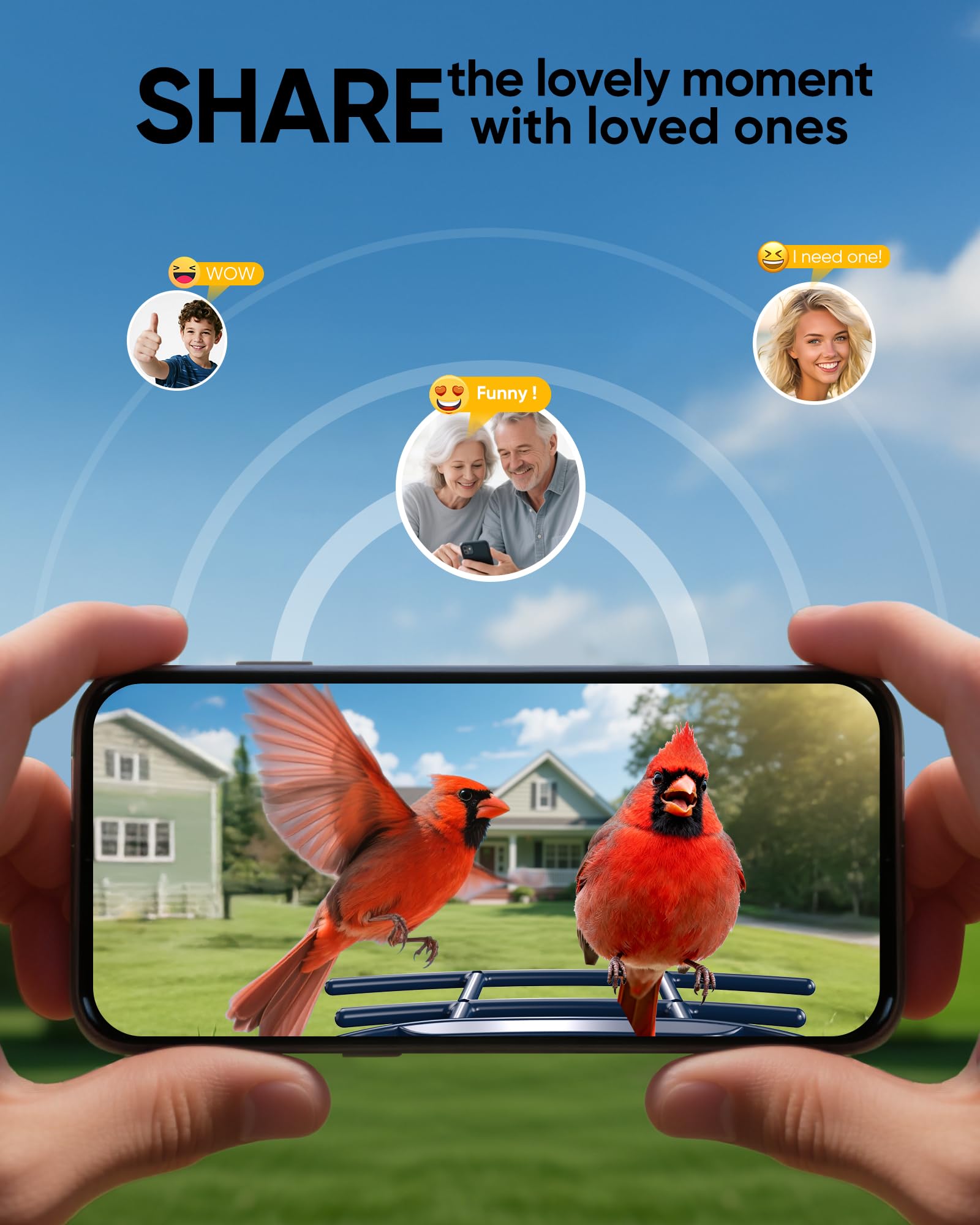 Comedero para pájaros con cámara: alimentador de cámara inteligente para pájaros alimentado por energía solar 2K Live Feed para patio trasero, identificación de IA de captura automática