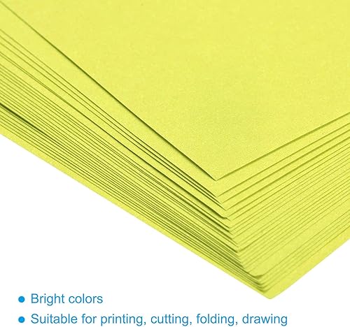 Miniatura 4 de MECCANIXITY 25 hojas de papel de copia de color de 8 12 pulgadas, papel de impresora de 2.65 ozm, amarillo fluorescente para impresión de oficina,