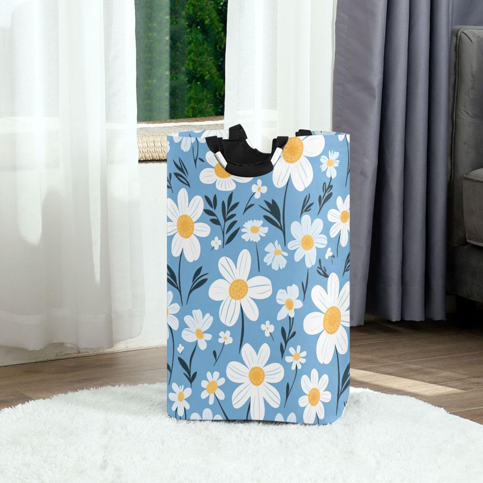 Jihqo Laundry Hamper Basket St Patrick's Clover Pattern Collapsible Nursery Storage Bin Waterproof Clothing Baskets for Home Bedroom Bathroom Washing Room