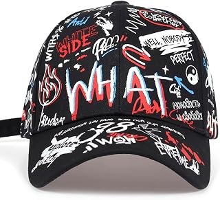 Street Graffiti Baseball Cap, Korean Trendy Printed Adjustable Hip-Hop Cap,Stylish Youth Designer Hat for Men & Women