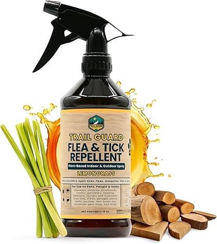 Trail Guard - Aerosol natural extra fuerte para insectos, pulgas y garrapatas para perros, gatos, personas y hogar, repelente de insectos y