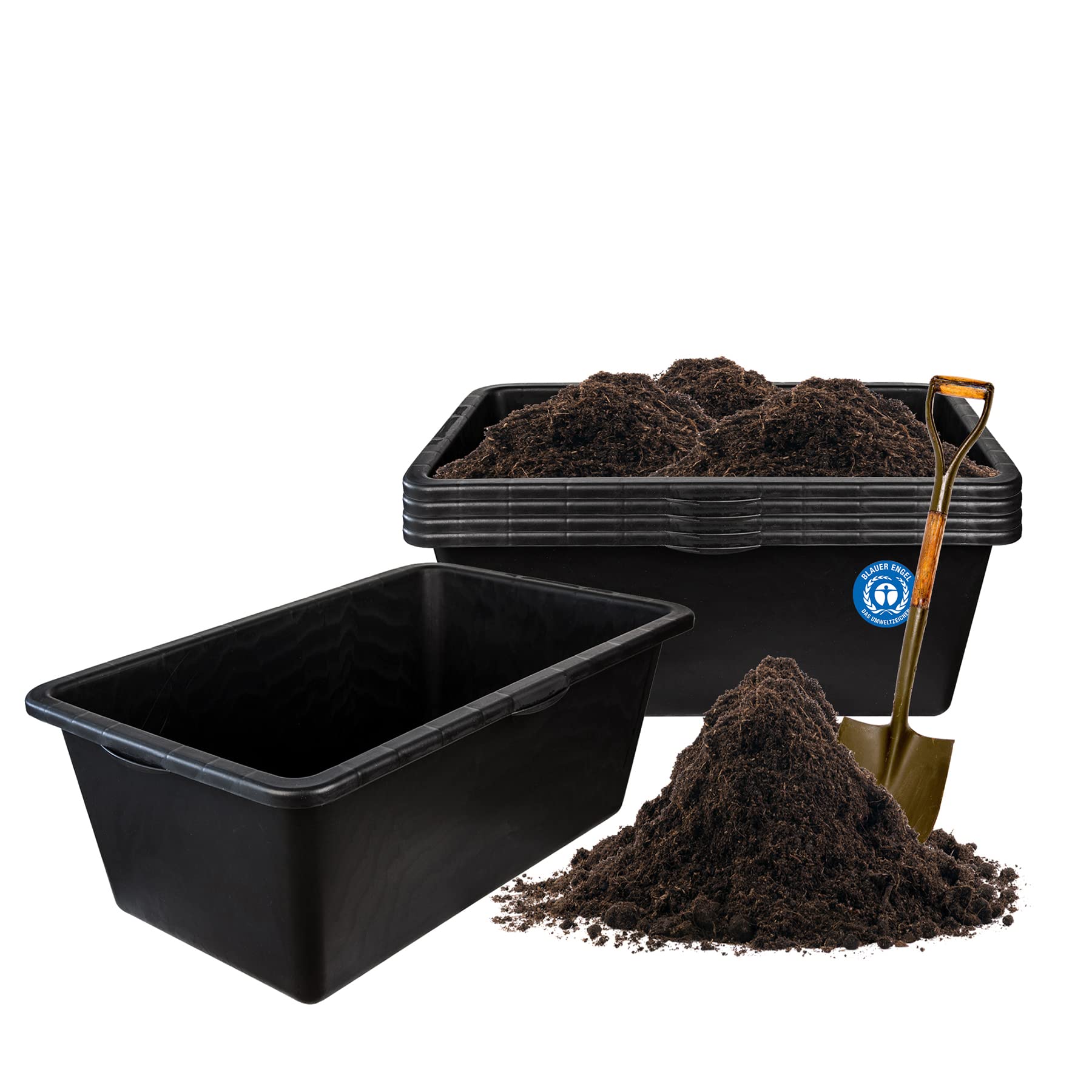 BigDean Blauer Engel Lot de 5 bacs à mortier carrés 80 l 80 x 48 x 28 cm