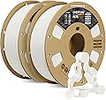OVERTURE PETG Filament 1.75mm, Bobine de 2kg(4,4lbs), Précision dimensionnelle +/- 0,02 mm (Blanc 1kg*2)
