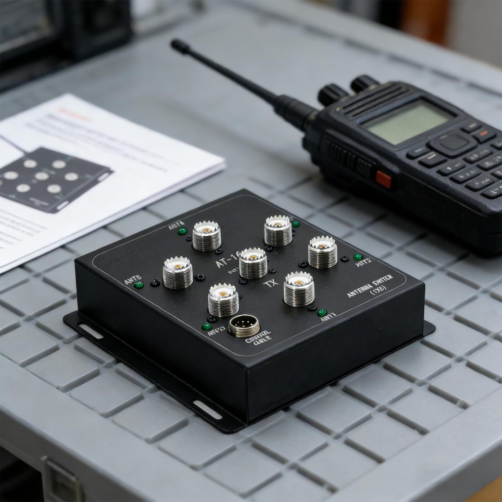Kit de interruptor de antena remota coaxial de 6 vías, interruptores de señal de antena de 1,8 MHz-55 MHz, 800 W, PEP, herramienta de transmisión de alta potencia, compatible con estaciones base