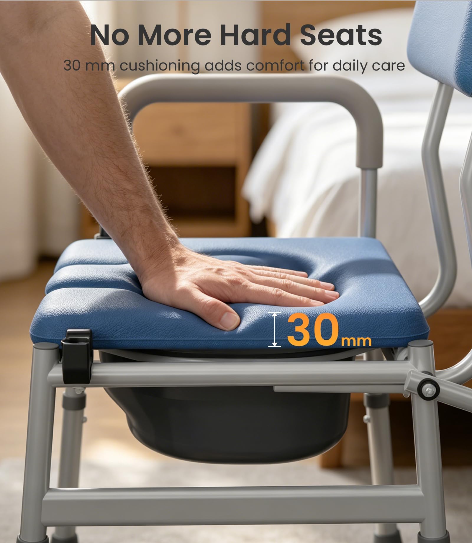 Vocic Drop Arm Commode - Easy Transfers -6