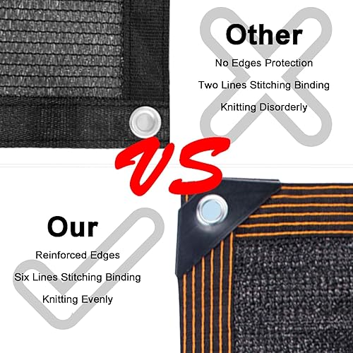 Miniatura 4 de Eastarp Tela de sombra 90% negra, lona de malla duradera resistente a los rayos UV con ojales y bordes reforzados, red de sombra para plantas,