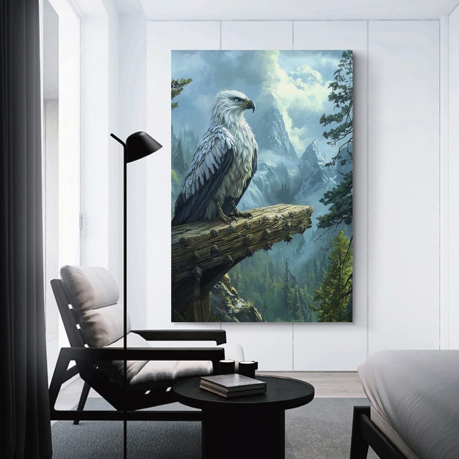 Junmoney Unframe-Style-6 Eagle On Mountaintop Wall Picture Print, 24X36inch(60X90cm), For Gallery Wall Decor And Room Displays, A Versatile Canvas Print For Layering