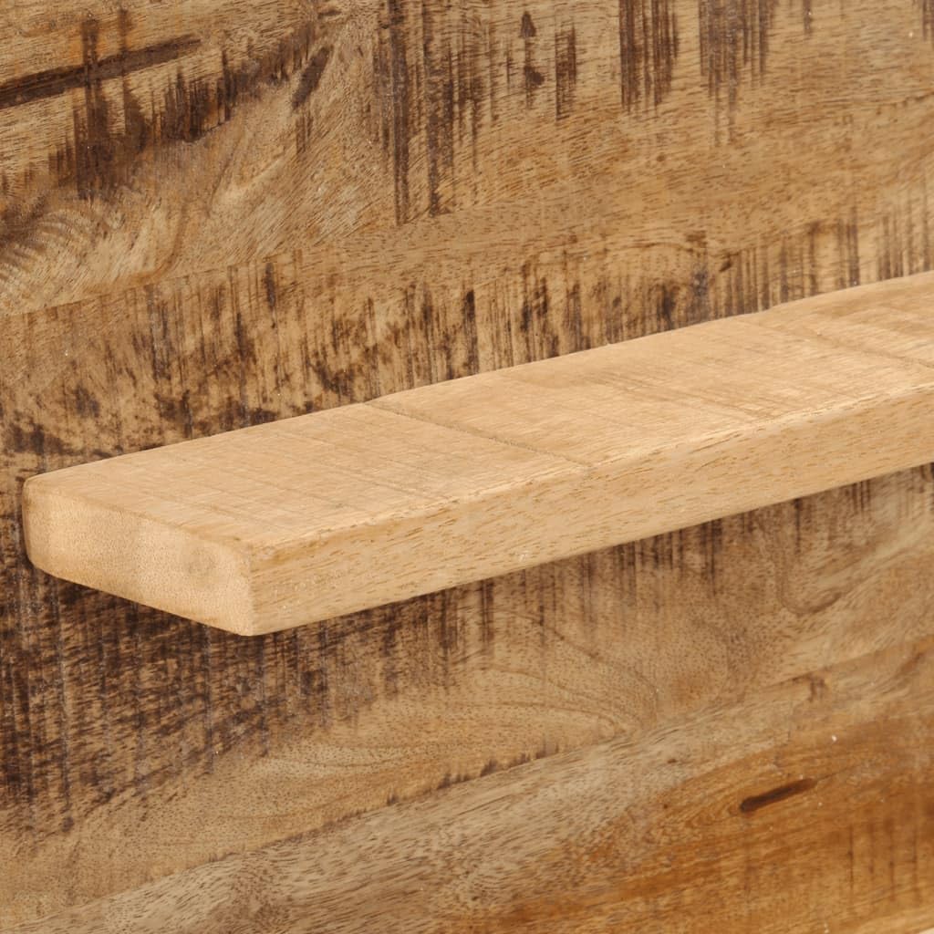 Spiegel mit Ablagen aus Glas und massivem Mangoholz 80x8x55 cm Wandspiegel für Badezimmer, Schlafzimmer, Flur und Diele, Stauraum für Kosmetik und Rasur