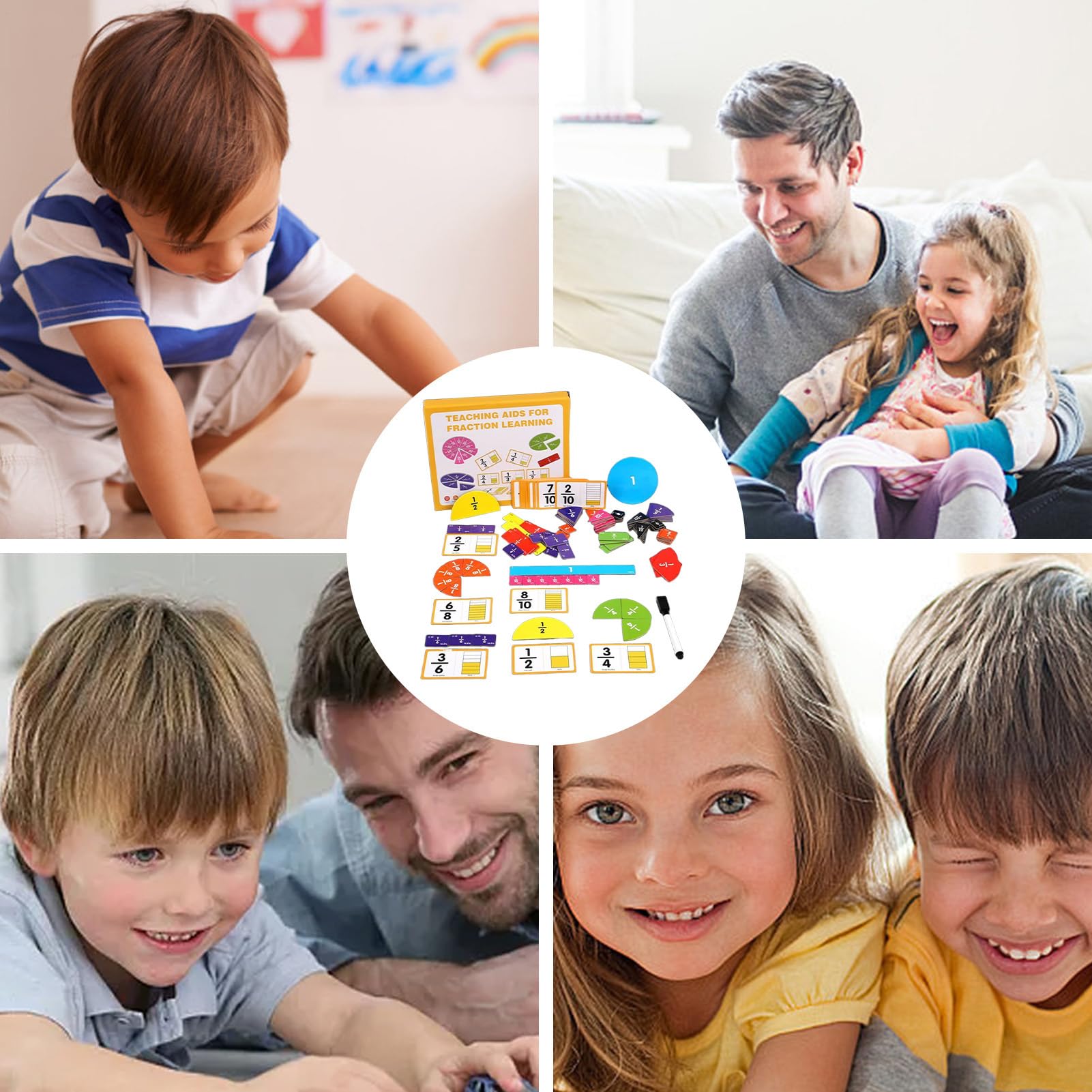 Fractions magnétiques - Matériel de manipulation des fractions, Jeu éducatif pour enfants dès 3 ans
