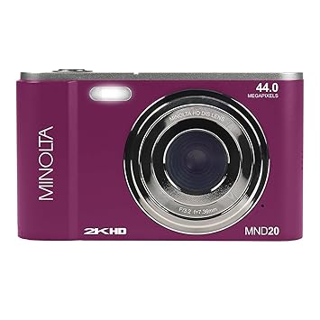 Minolta MND20 44 MP / 2.7K Ultra HD Digital Camera (Magenta)