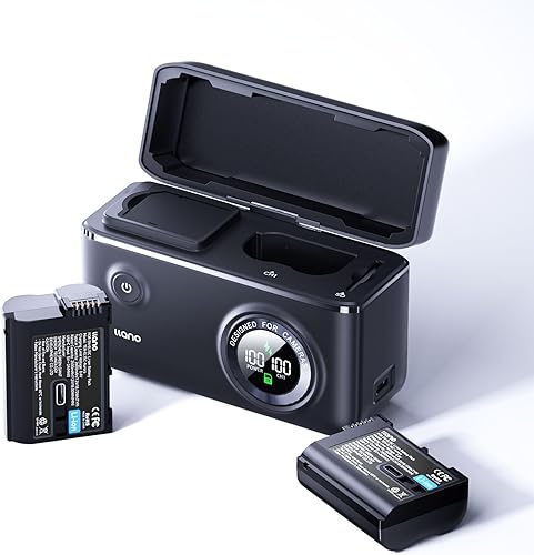 llano Paquete de 2 baterías Aurora EN-EL15C de 2600 mAh y cargador USB-C de 20 W para Nikon Z8, Zf, Z6III, D850, Z7II, Z6II, Z7, Z6, D7500, D750,