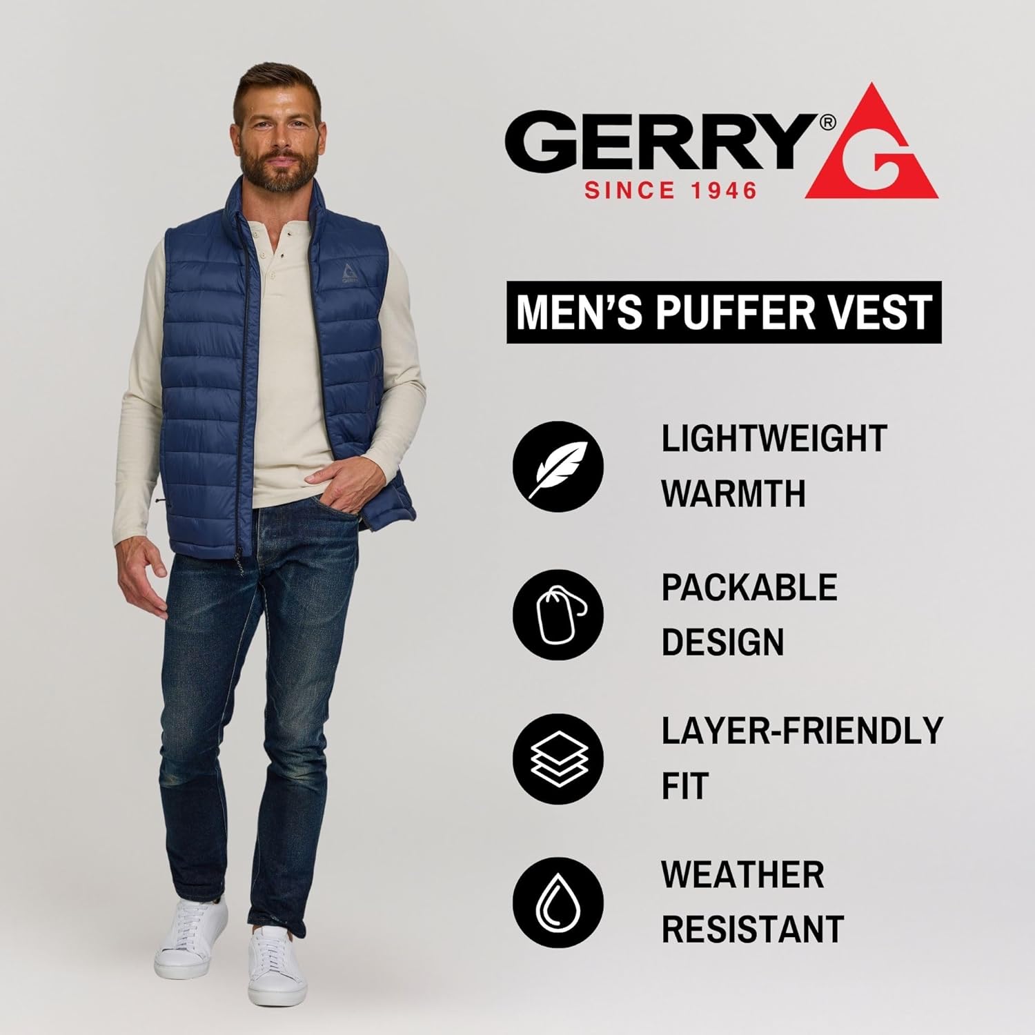 Gerry Puffer Vest for Men – Lightweight Sleeveless Outdoor Vest with Pockets, Puffer Vest Jacket for Men Outerwear - Image 6