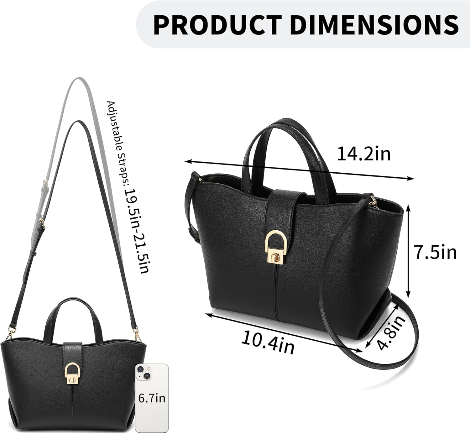 Top Handle Bag Designer Leather Crossbody Bag Handbag Purses,Tote Bag for Women Top-Handle Handbag with Adjustable StrapStrap - Image 6