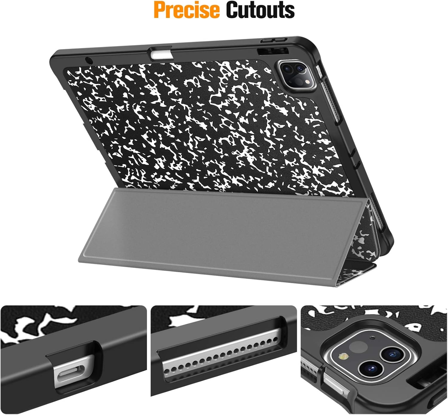 Fintie Case for iPad Pro 12.9-inch 6th Generation 2022, [Built-in Pencil Holder] Slim Soft TPU Protective Cover with Auto Wake/Sleep, Also Fit iPad Pro 12.9" 5th & 4th & 3rd Gen, Composition Book - Image 9