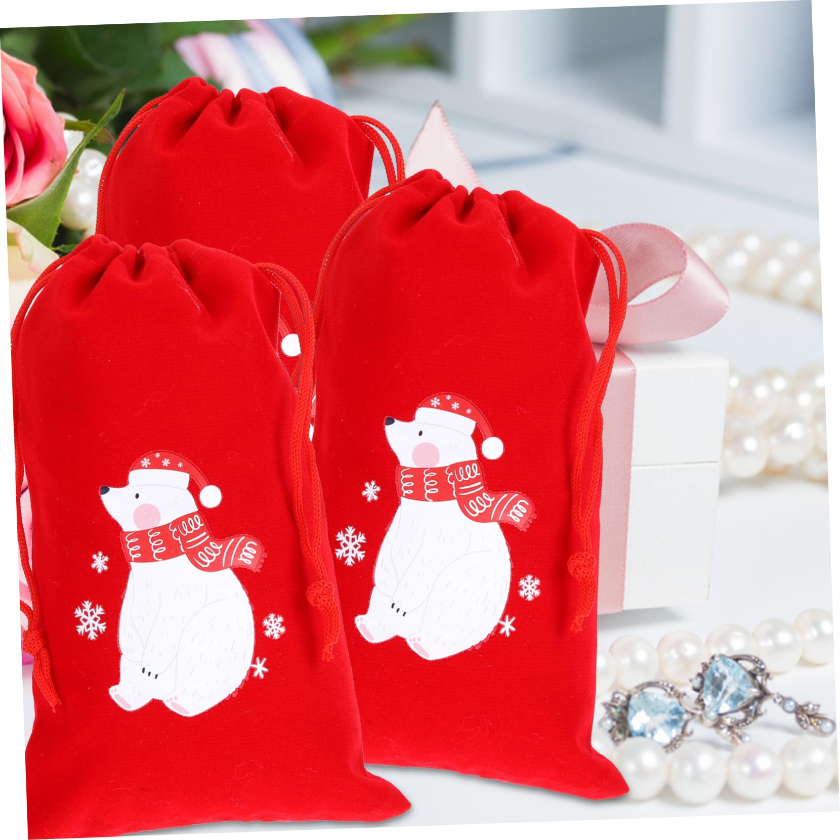 FOMIYES 40 Pz borsa in con coulisse borsa di natale sacchetto di natale sacchetti dolci natalizi sacchetti per dolci il porta regali di