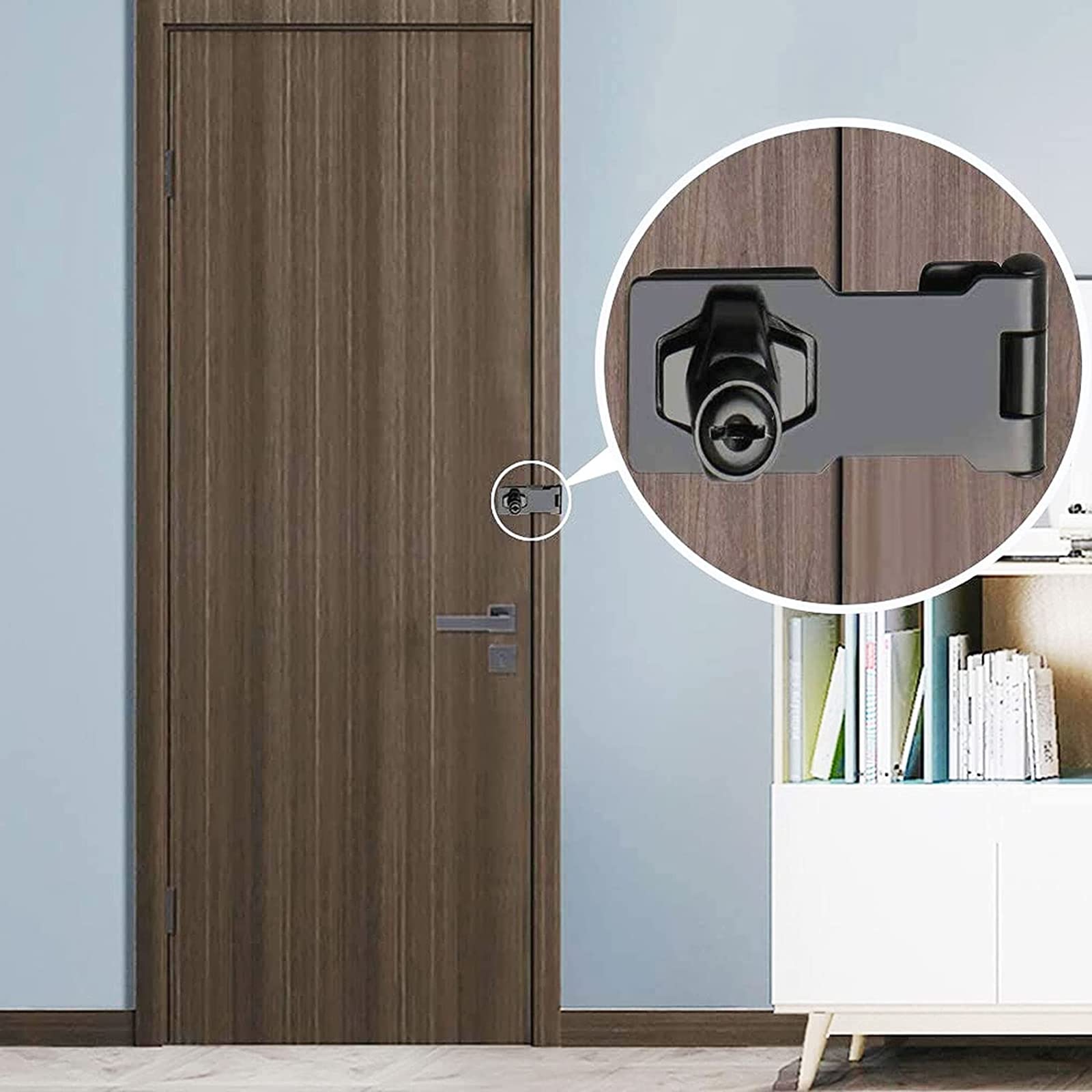 Moraillon à Clé, Paquet De 2 Boucles Et Cadenas De 3 Pouces, Serrure En