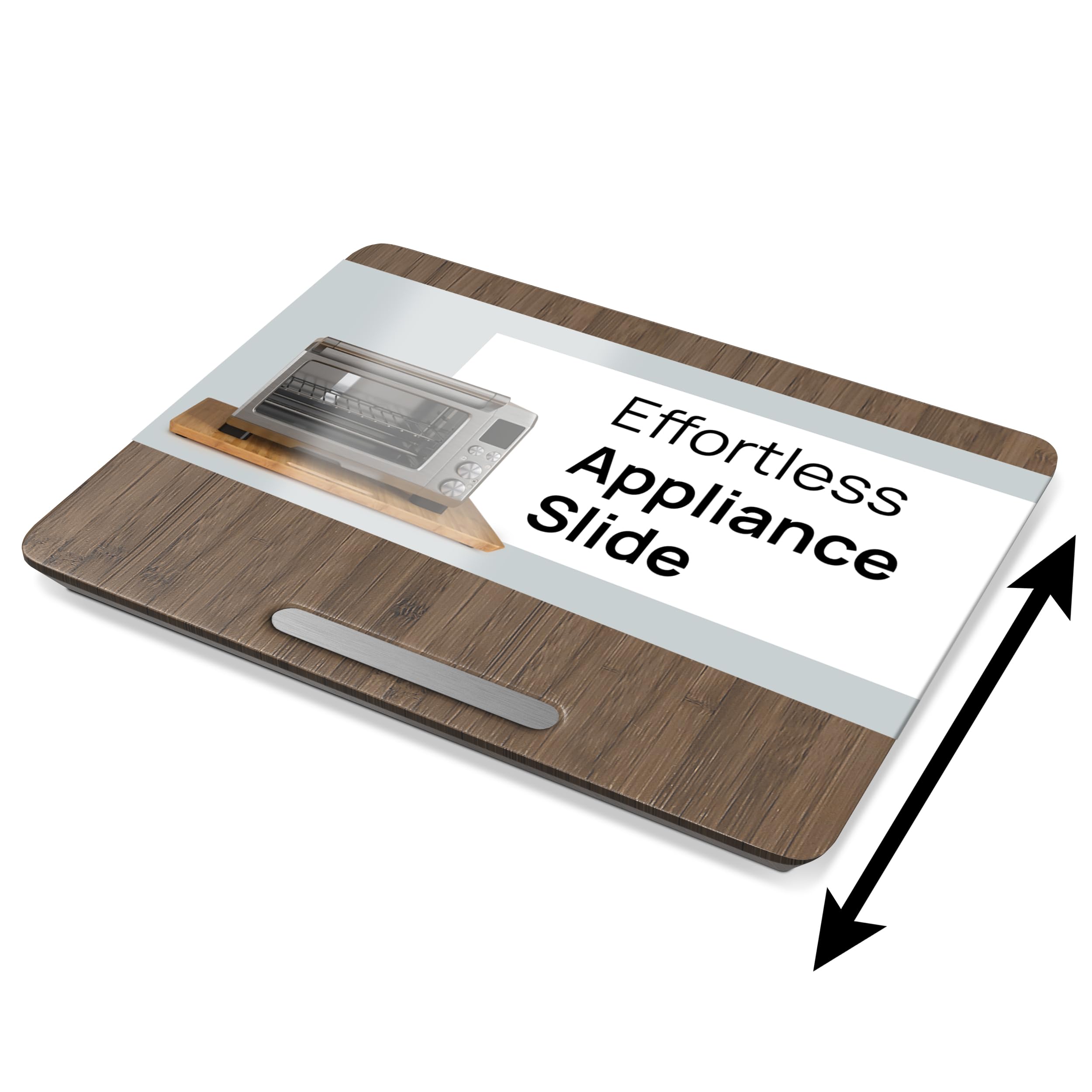 Ibyx Bamboo Kitchen Appliance Sliding Tray, Extra Large Wide, Brown — image 1