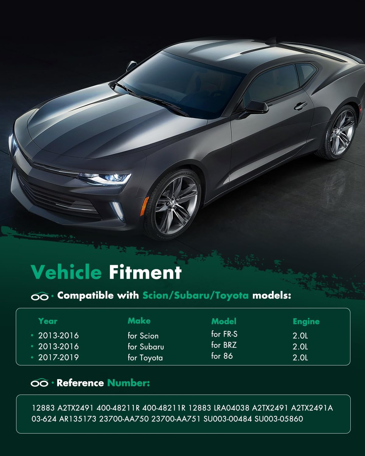 130A SCITOO Alternator New for Scion for FR-S 2013-2016,for Subaru for BRZ 2013-2016,for Toyota for 86 2017-2019 12V CW S6 Pulley Class Ref: 12883 A2TX2491 400-48211R LRA04038 A2TX2491 AR135173