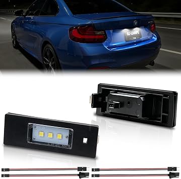 2Pcs LED Number Plate Light for BMW E81 E87 E87N E63 E64 E46LCI E85 E86 E89 F20 F12 F13 MINI cooper R55, Canbus design Error free LED Rear License Plate Lights