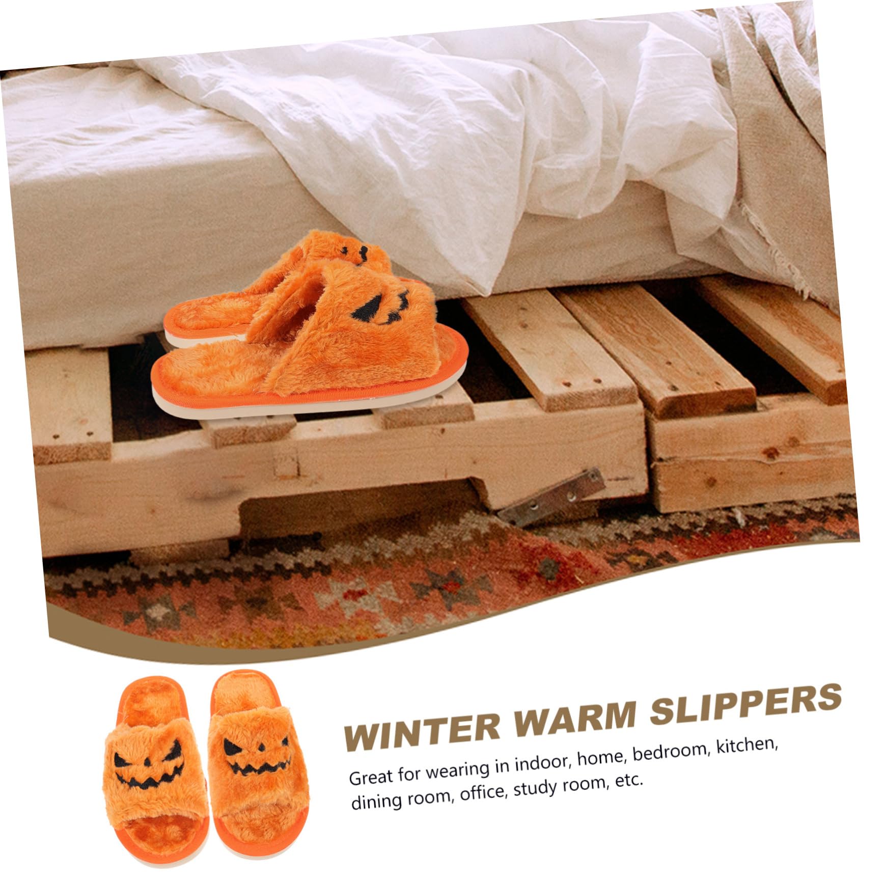 Halloween Kürbis Hausschuhe - Flauschige Pantoffeln Für Drinnen & Draußen