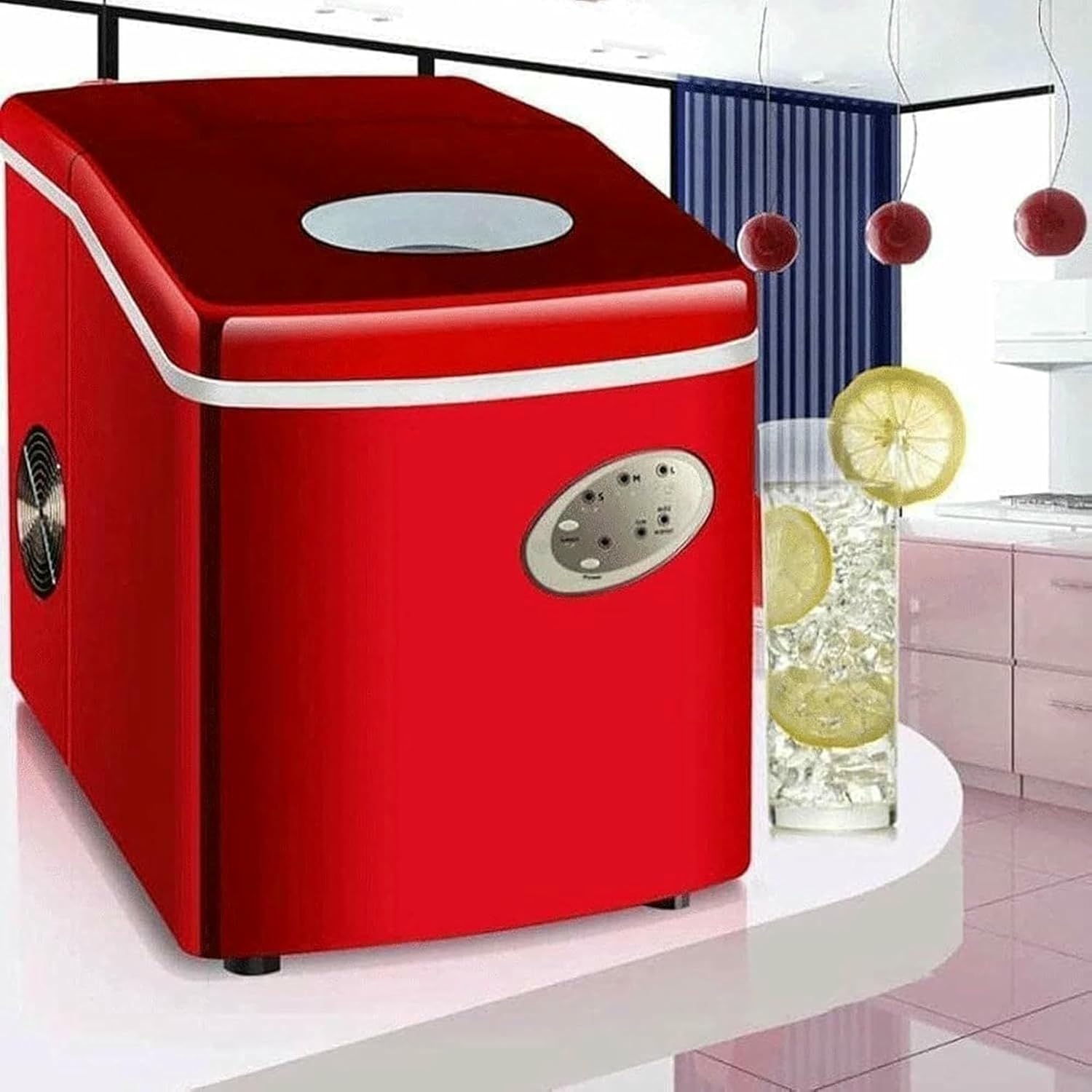 Portable Ice Maker, Countertop Ice Maker Machine with Handle, Compact Ice Machine with Self-Cleaning Function, Perfect for Home, Kitchen and Office