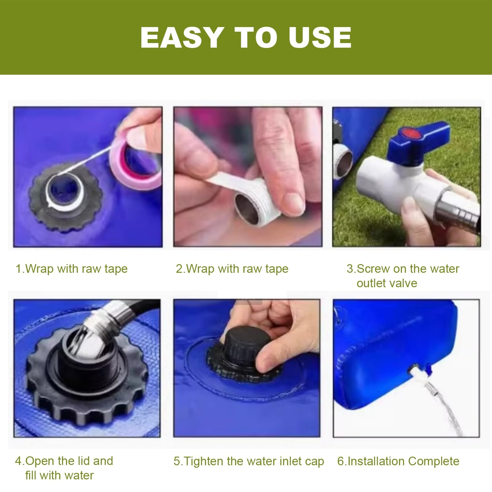 Tanica Acqua Campeggio con Maniglia in Metallo, Serbatoio Flessibile, Tanica Pieghevole, Serbatoio Acqua Barca for Camper, Irrigazione Agricola(400L/105Gal)