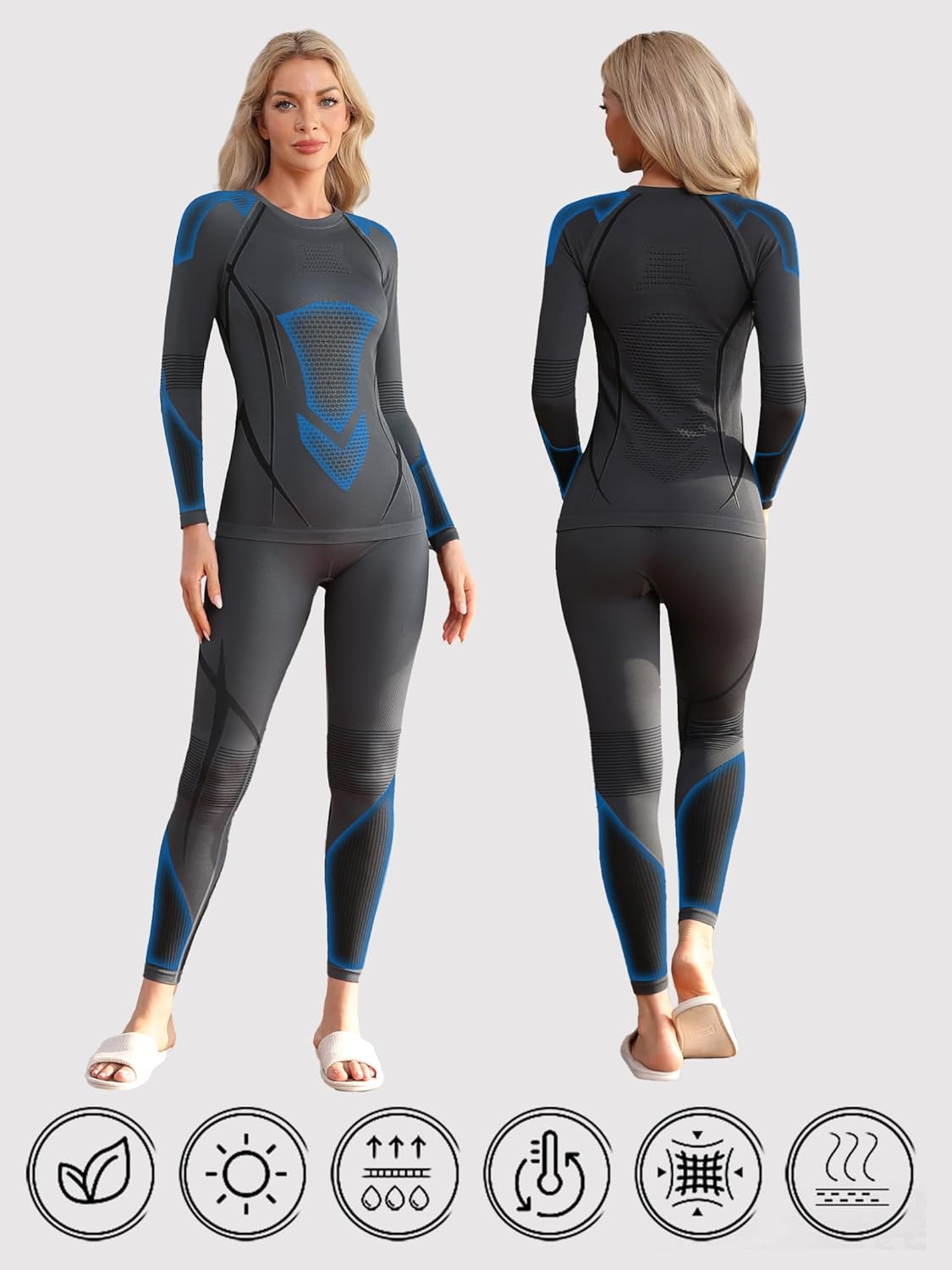 ATTRACO Womens Thermal Underwear Top and Bottom Sets Women Long Johns Warm Base Layer for Cold Weather - Image 2