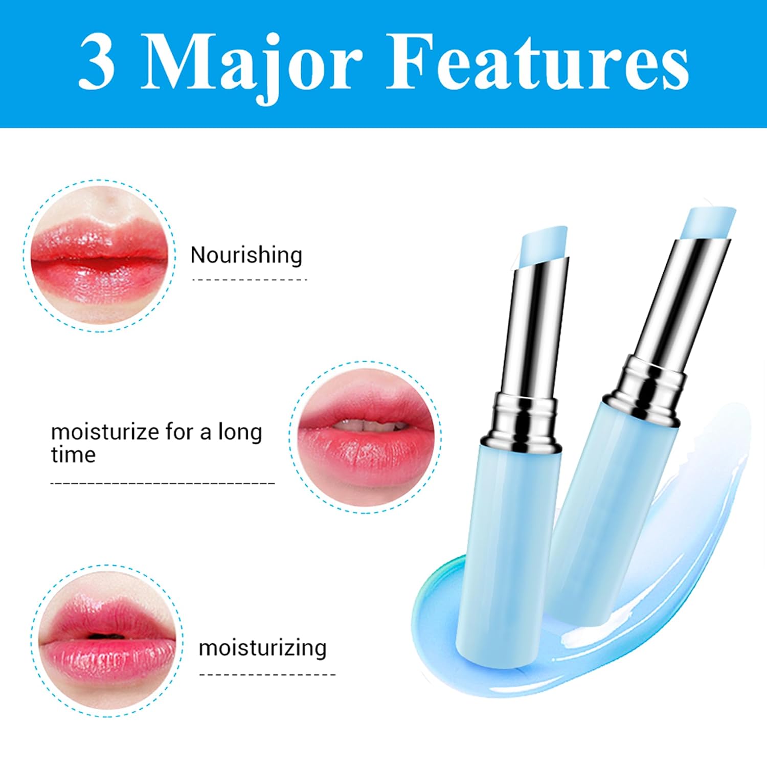 Hyaluronic Acid Lip Balm, Long-lasting Moisturizing Lips, Lip Care Daily Use Lip Balm (New Packing) (Hyaluronic acid)