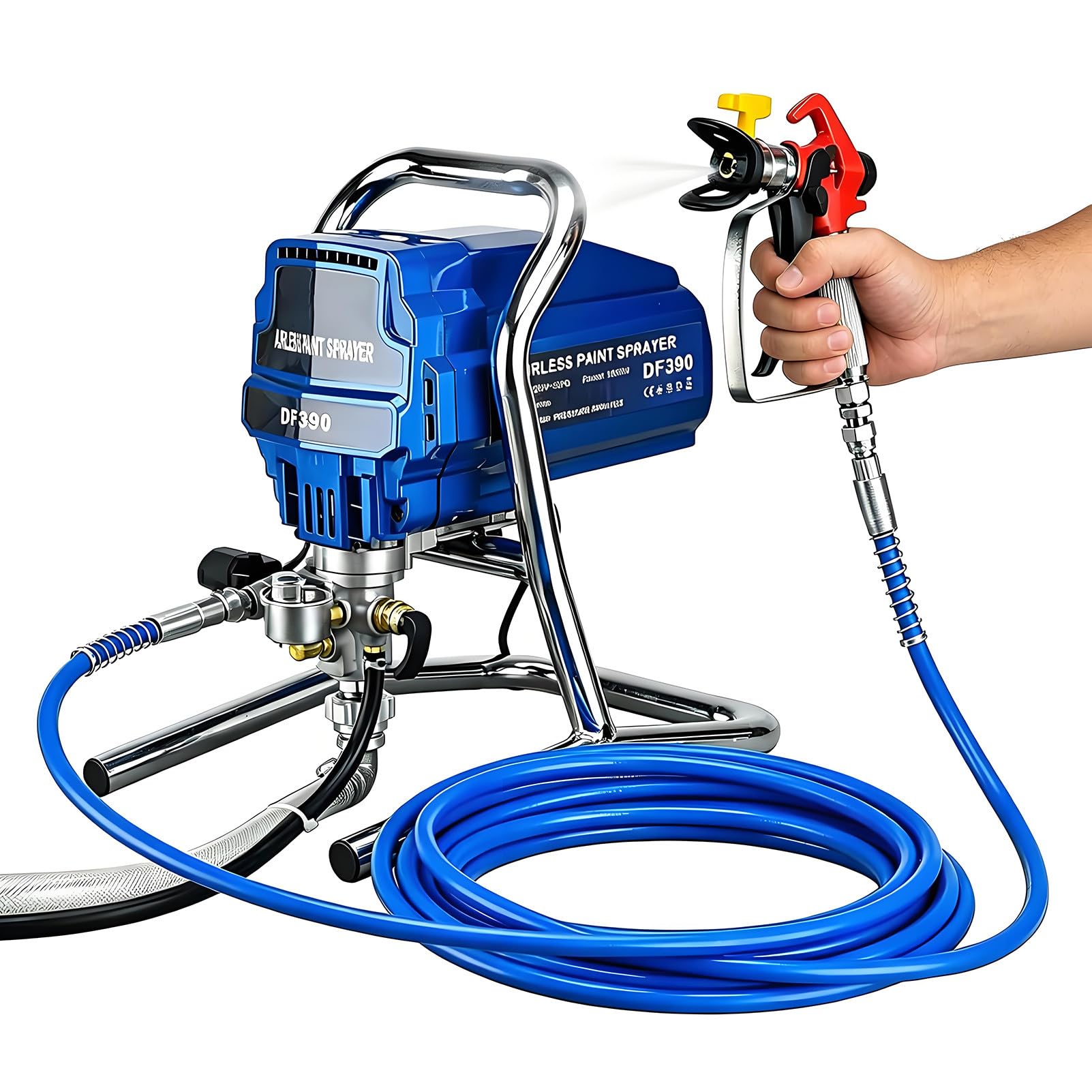 EpyGnom 1800W Airless Paint Sprayer, 3000PSI High Pressure Thinning-Free Electric Paint Sprayer, Adjustable Pressure, Paint Sprayer for Interior, Exterior, Furniture, Fence & Ceilings