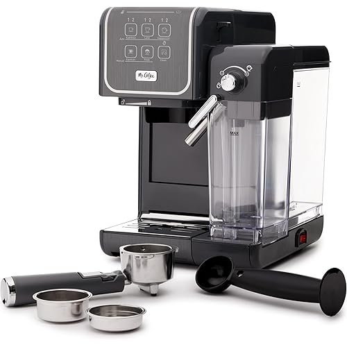 Mr. Coffee One-Touch CoffeeHouse+ Espresso, Cappuccino, and Latte Maker Home Coffee Machine with 19-Bar Italian Pump, and Milk Frother Ideal for Latte, Espresso, and Coffee Lovers