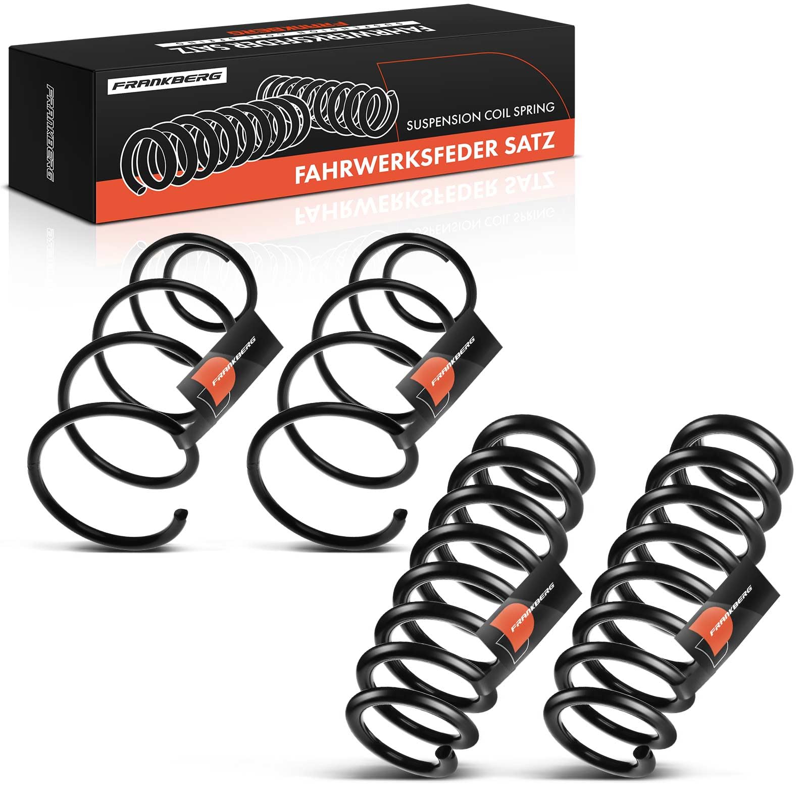 Frankberg 4 muelles de suspensión para el eje delantero y el eje trasero. | Compatible con: Serie 3 Coupé E92, Serie 1 E81, Serie 1 Coupé E82, Serie 1 E87