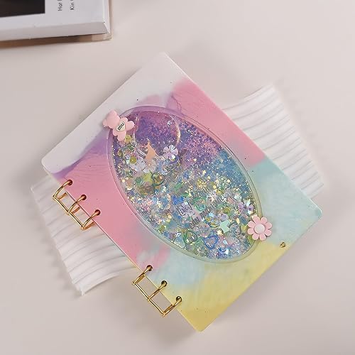 Vista 14 de Kit de moldes de resina para cuadernos, moldes de resina epoxi de fundición de arena movediza para cuadernos, molde de silicona para cuaderno