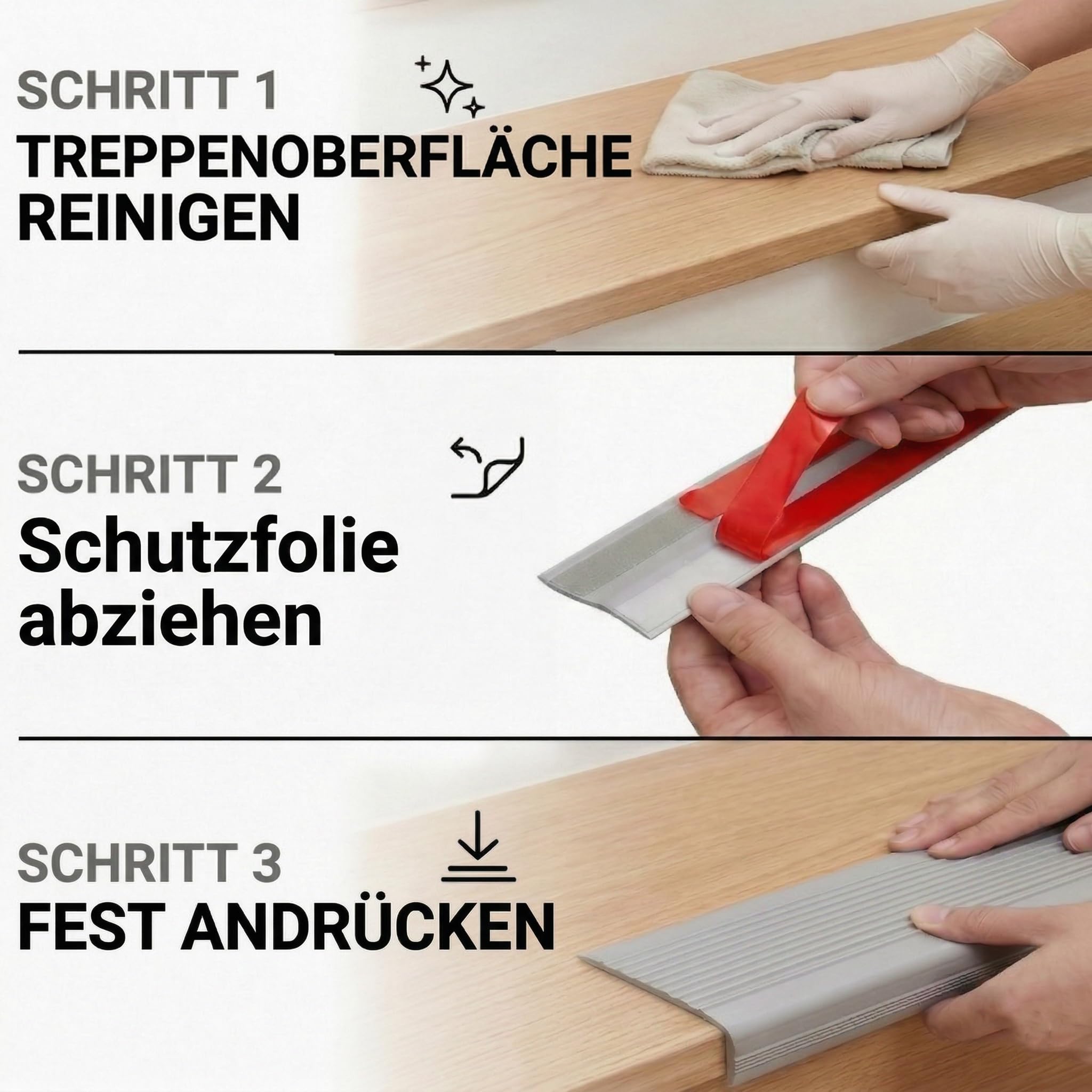 Treppenkantenprofil 5 Meter Selbstklebend 50x25mm L-Form Stufenkanten-Schutz aus Flexiblem PVC Rutschhemmende Treppenkante für Innen & Außen Kantenschutz für Holz, Fliesen & Beton (Grau)