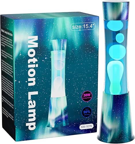 Liquid Motion Lamps - Aurora Blue Liquid / White Wax,