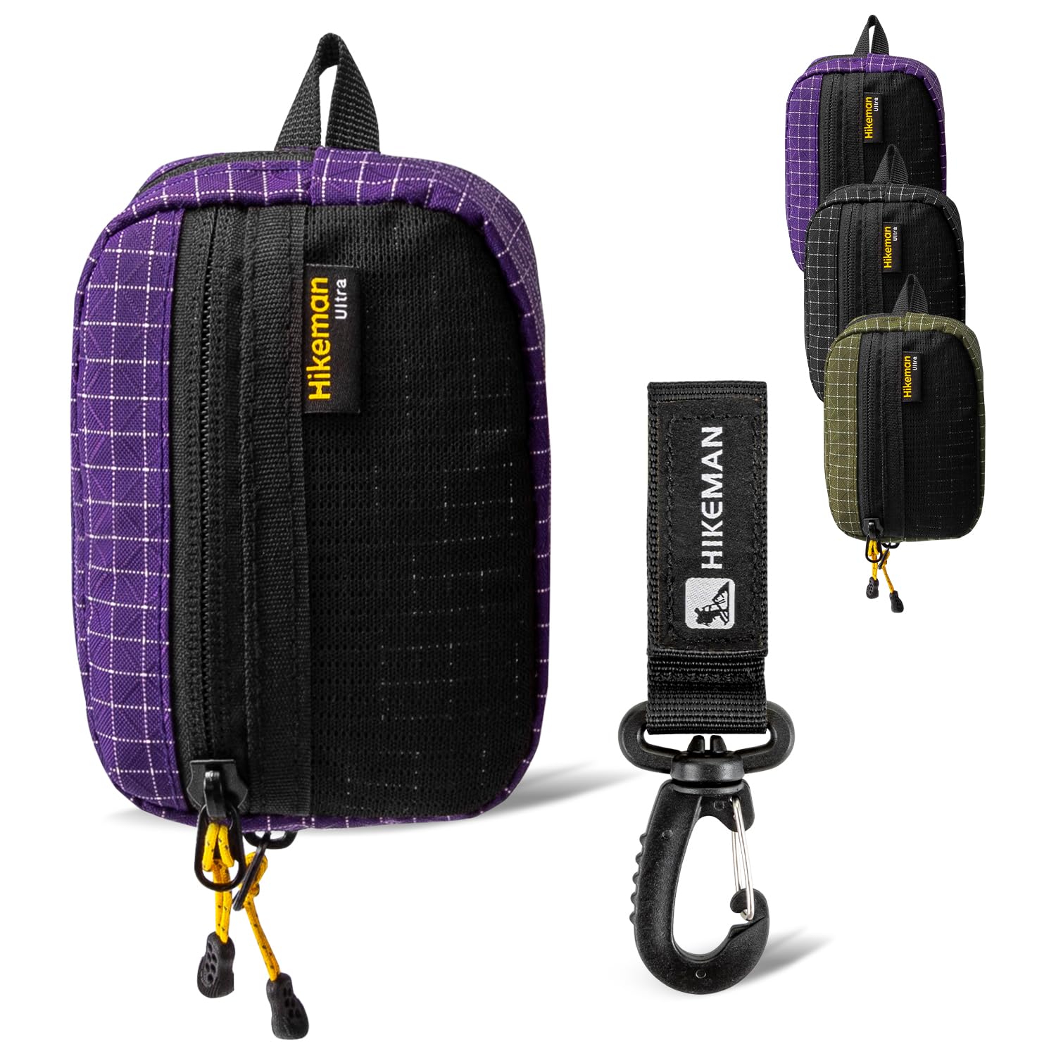 HIKEMAN Multiple EDC Pouch Organizer - Mini Tool Pouch Coin Purse,EDC Pocket Organiser,Small Nylon Pouch for Camping Bush Craft/Digital Storage/Traveling/Hiking (Purple)