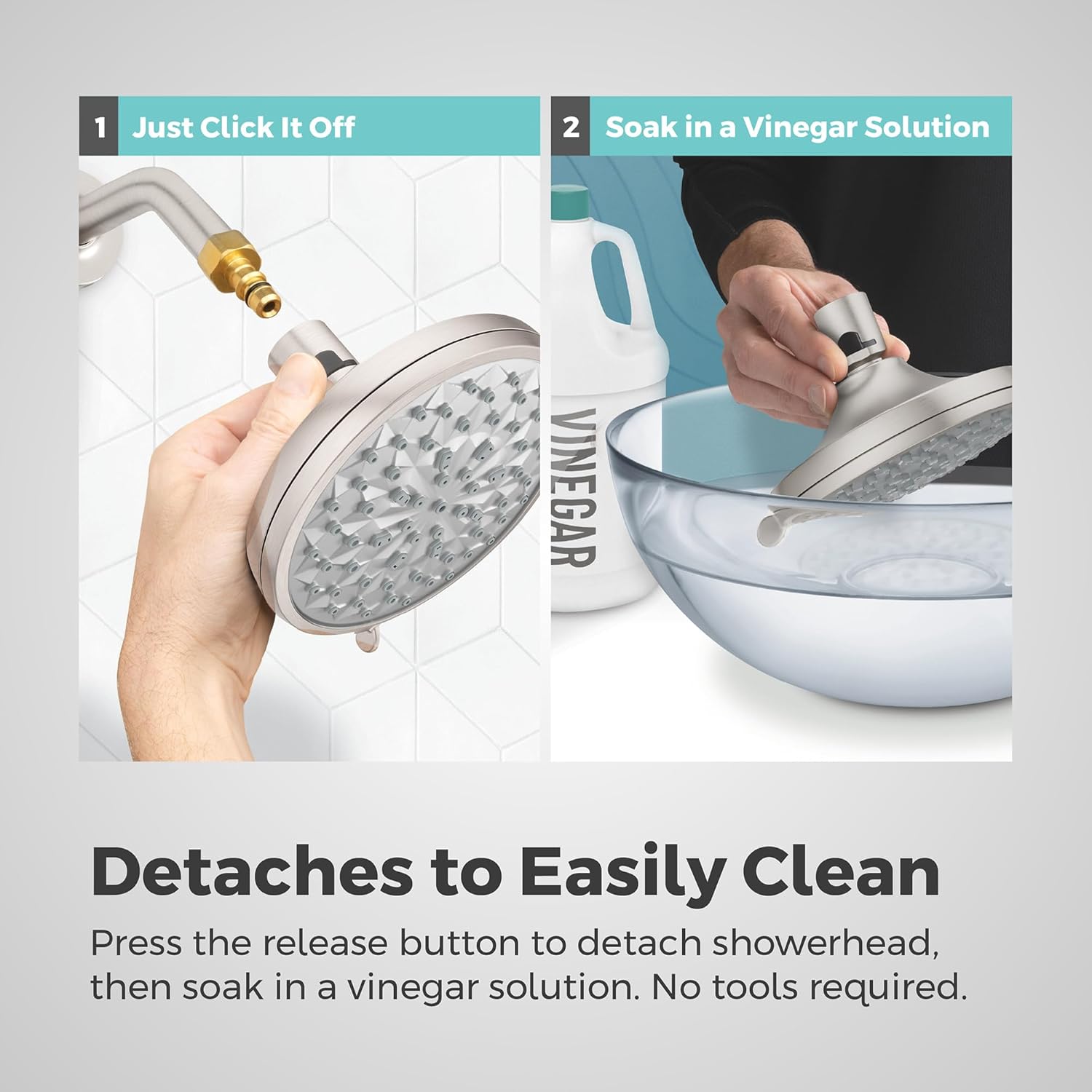 Pfister HydroFuse Handheld Shower Head with QuickConnect Adapter, Hose Included, 6-Function, 1.75 GPM, Polished Chrome Finish, 016WS2HF01QC