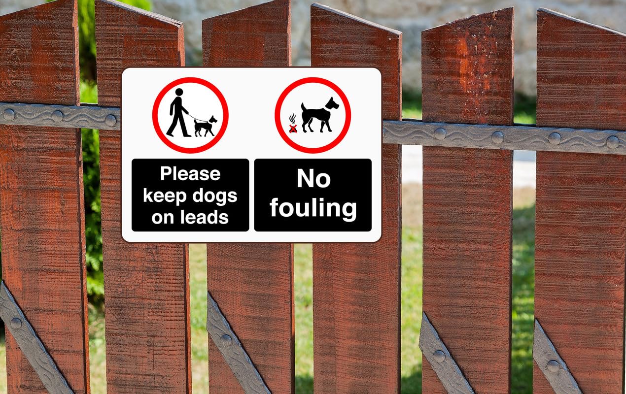 V Safety Cartello In Plastica Rigida "Dogs Running Free, Please Do Not Enter", 150x100 Mm, Per Interni Ed Esterni