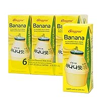 Vista 1 de Binggrae Bebida de Leche con Sabor a Plátano – Bebida Coreana Dulce y Cremosa – Cartones Estables en Estante de 6.8 fl oz – Paquete de 6