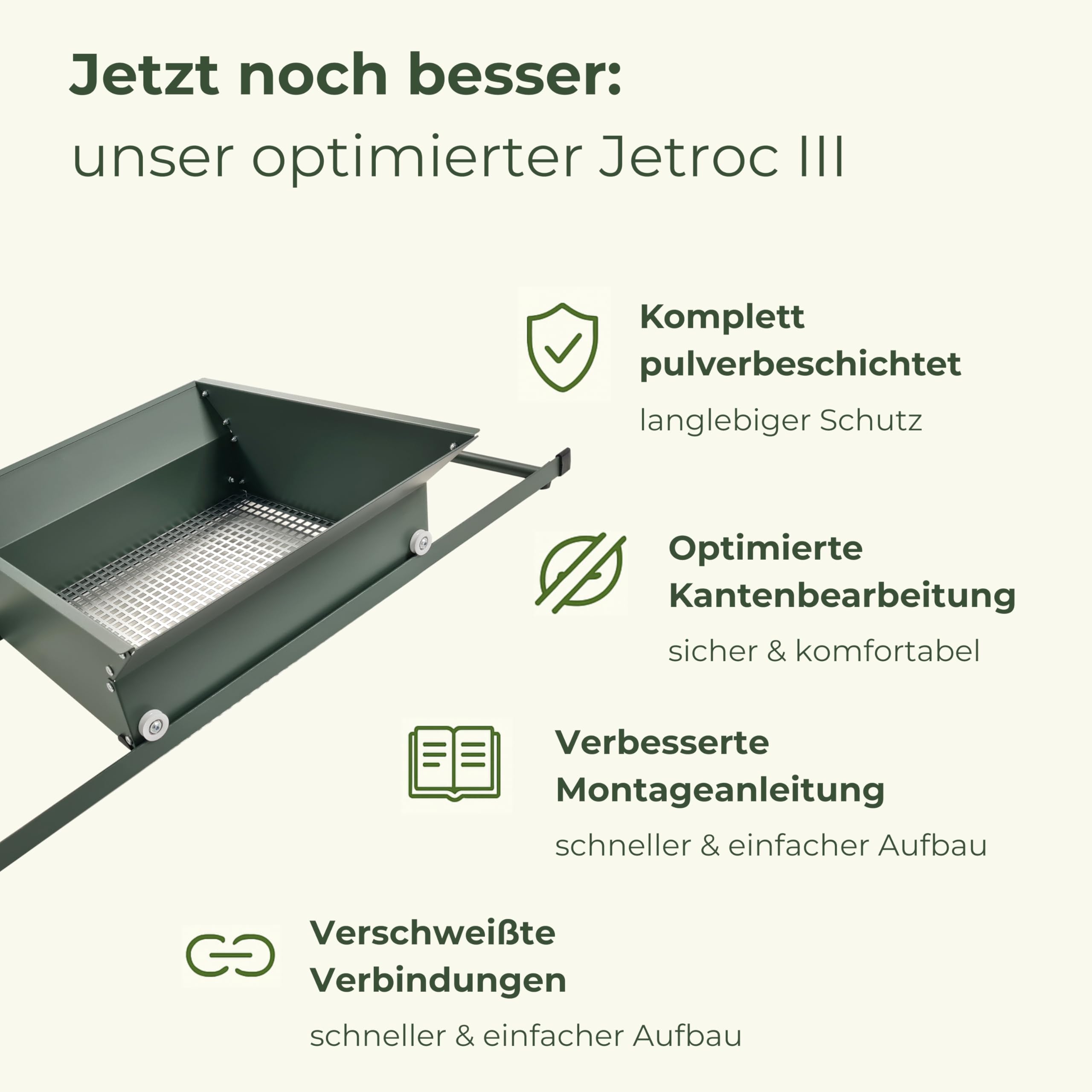 II Kompostsieb Gartensieb passt auf Jede Schubkarre – Mühelose Trennung von Erde, Kies & Sand – Robustes, rostgeschütztes Erdsieb – Allwettertauglich & langlebig für Gartenprofis