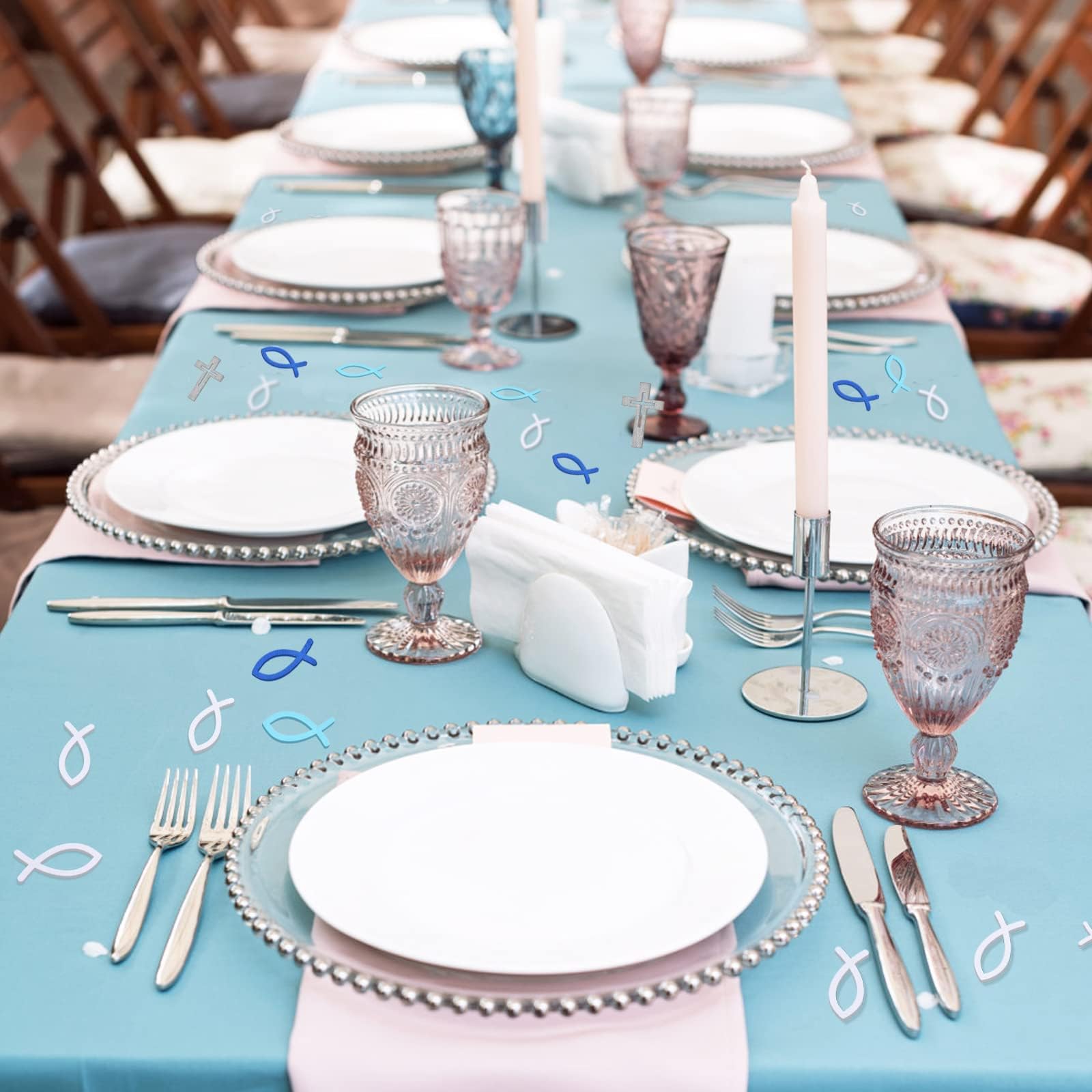 Set coordinato Fiori e farfalle rosa in pdf - Tableau, Segnatavoli, Segnaposti/Segnagusti e Menu per battesimo, comunione, cresima - Italia