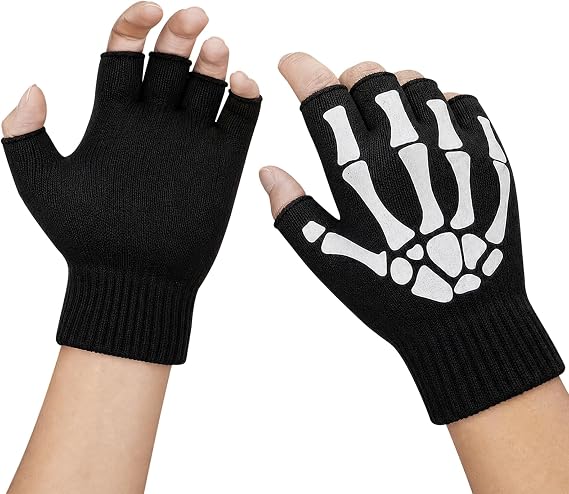 Goth Skeleton Gloves Skull Ghost Bone Wybie Gloves