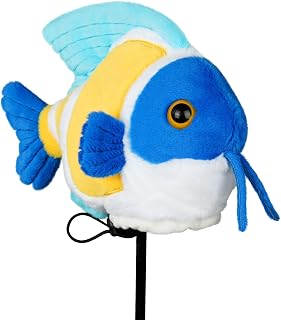 Big Teeth Golf Putter Cover, Soft Blade Putter Cover, Plush Funny Putter Head Covers, for Blade Mallet and Hybridds Clubs, Drawstring Closure (Angelfish)