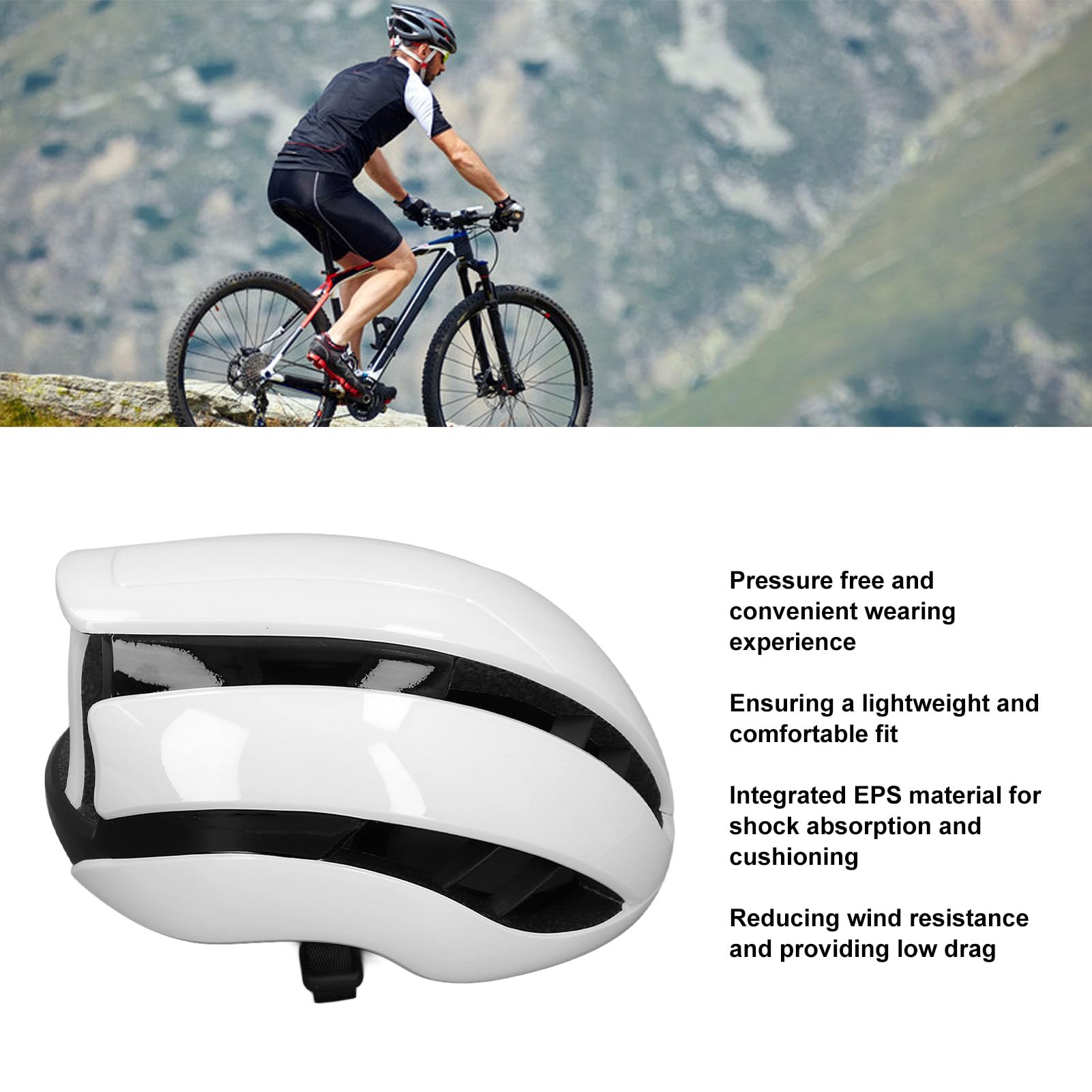 POENVFPO Kask Rowerowy, Regulowany, Oddychający, Pochłaniający Uderzenia EPS, z zdejmowaną wyściółką, z amortyzacją EPS, dla Mężczyzn i Kobiet