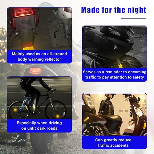 Miniatura 4 de Dickno 2 reflectores de motocicleta M6 x 1.0, reflector reflectante de advertencia de montaje de tornillo de plástico, reflectores universales de