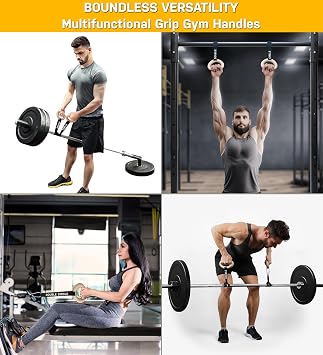 Double Circle Pull Up Handles - Pull Up Grips, LAT Pull Down Gym Handles Design - Quick Attachment to Bars and Barbell Grips - Includes Carry Bag - Suitable for Home Gym and On-The-Go Workouts