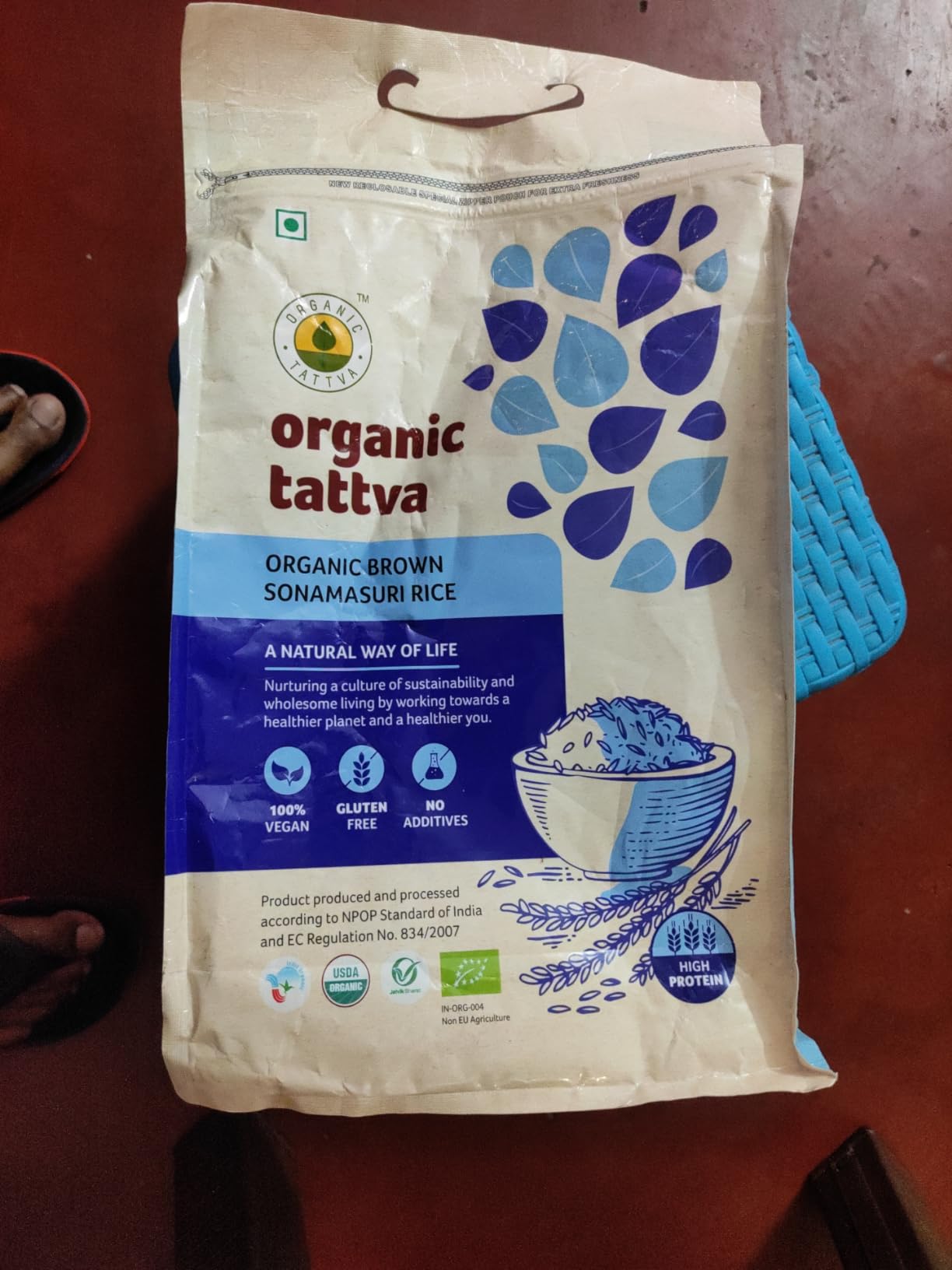 Organic Tattva, Organic Gluten Free Sonamasuri Brown Unpolished Rice ...