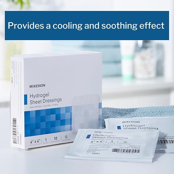 McKesson Hydrogel Sheet Dressing, Sterile, 4 x 4 in, 10 ct | Hydrogel Wound Dressing,Hydrogel,Sterile,4 X 4 Inch,Sheet