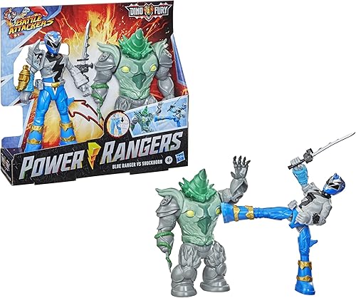 Miniatura 7 de Power Rangers Dino Fury Battle Attackers - Paquete de 2 figuras de acción con accesorio inspirado en programas de televisión a partir de 4 años
