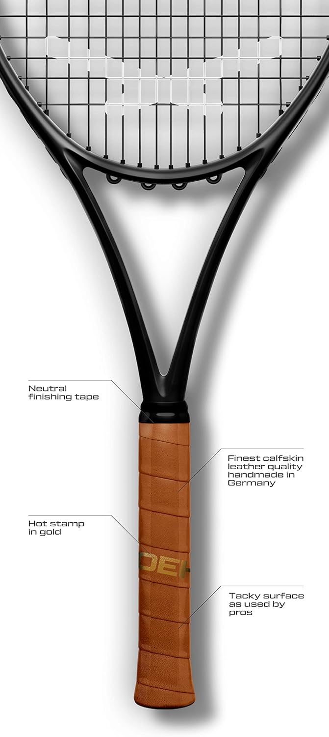 OEHMS Premium Leather Tennis Grip | Special Touch Edition | Brown | Adhesive Replacement Grip | Made in Germany