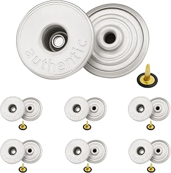 Trimming Shop Brass Jeans Buttons Tack Fasteners with Back Pin Denim Replacement for Repair Clothing, Ladies Skirts, DIY Crafts 20mm, Silver, 100pcs